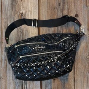 MZ Wallace Black Quilted Crossbody Bag